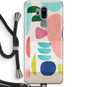 CaseCompany Bold Rounded Shapes: LG G7 Thinq Transparant Hoesje met koord