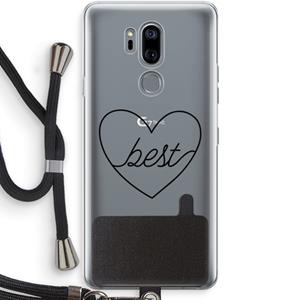 CaseCompany Best heart black: LG G7 Thinq Transparant Hoesje met koord