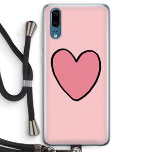 CaseCompany Hartje: Huawei P20 Transparant Hoesje met koord