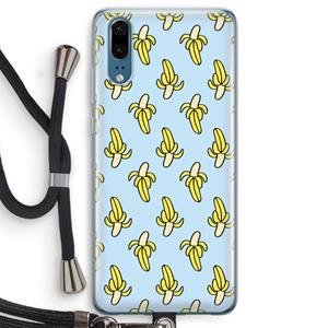 CaseCompany Bananas: Huawei P20 Transparant Hoesje met koord