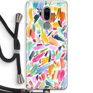 CaseCompany Watercolor Brushstrokes: LG G7 Thinq Transparant Hoesje met koord