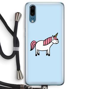 CaseCompany Eenhoorn: Huawei P20 Transparant Hoesje met koord