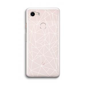 CaseCompany Geometrische lijnen wit: Google Pixel 3 Transparant Hoesje