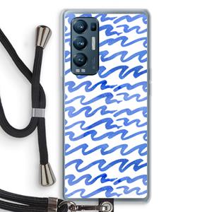 CaseCompany Blauwe golven: Oppo Find X3 Neo Transparant Hoesje met koord