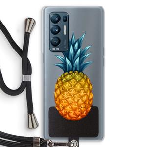 CaseCompany Grote ananas: Oppo Find X3 Neo Transparant Hoesje met koord