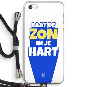 CaseCompany Laat de zon in je hart: iPhone 5 / 5S / SE Transparant Hoesje met koord