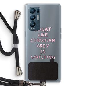 CaseCompany Christian Grey: Oppo Find X3 Neo Transparant Hoesje met koord