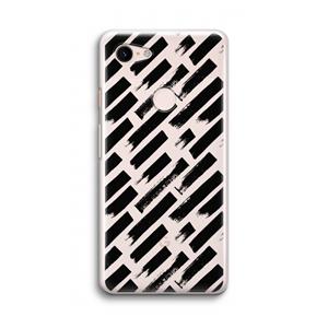 CaseCompany Zwarte vegen: Google Pixel 3 Transparant Hoesje