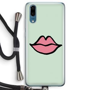 CaseCompany Kusje: Huawei P20 Transparant Hoesje met koord
