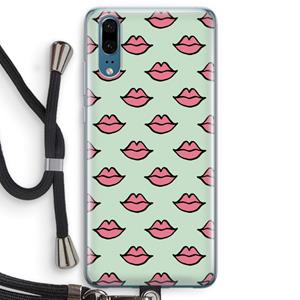 CaseCompany Lipjes: Huawei P20 Transparant Hoesje met koord