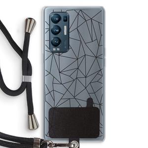CaseCompany Geometrische lijnen zwart: Oppo Find X3 Neo Transparant Hoesje met koord
