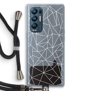 CaseCompany Geometrische lijnen wit: Oppo Find X3 Neo Transparant Hoesje met koord