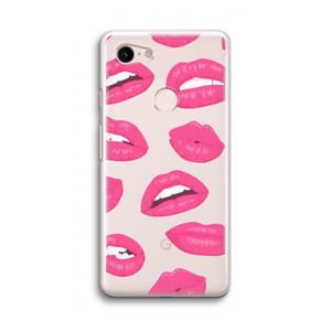 CaseCompany Bite my lip: Google Pixel 3 Transparant Hoesje