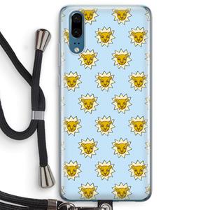 CaseCompany Leeuwenkoppen: Huawei P20 Transparant Hoesje met koord