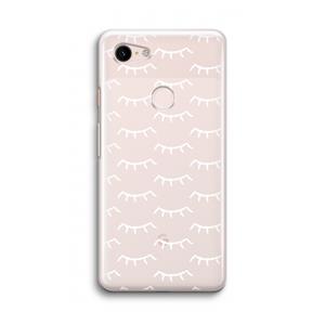 CaseCompany Wimpers: Google Pixel 3 Transparant Hoesje