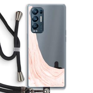 CaseCompany Peach bath: Oppo Find X3 Neo Transparant Hoesje met koord