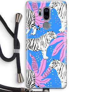 CaseCompany Tijger: LG G7 Thinq Transparant Hoesje met koord