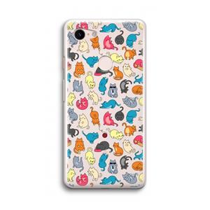 CaseCompany Kleurrijke katten: Google Pixel 3 Transparant Hoesje