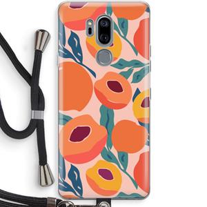 CaseCompany Perzik: LG G7 Thinq Transparant Hoesje met koord