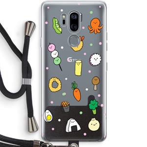 CaseCompany Happy bento friends: LG G7 Thinq Transparant Hoesje met koord