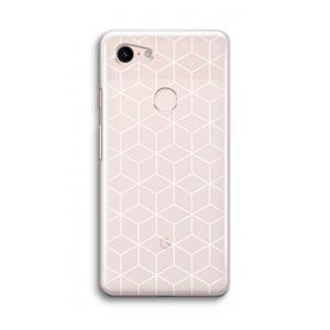 CaseCompany Zwart-witte kubussen: Google Pixel 3 Transparant Hoesje