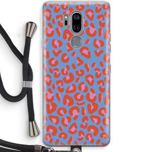 CaseCompany Leopard blue: LG G7 Thinq Transparant Hoesje met koord