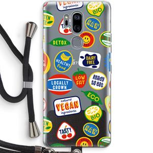 CaseCompany Fruitsticker: LG G7 Thinq Transparant Hoesje met koord