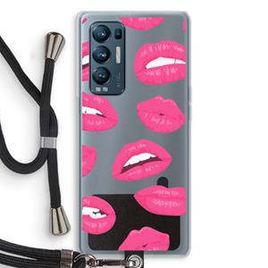 CaseCompany Bite my lip: Oppo Find X3 Neo Transparant Hoesje met koord