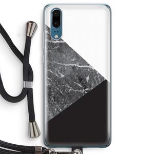 CaseCompany Combinatie marmer: Huawei P20 Transparant Hoesje met koord
