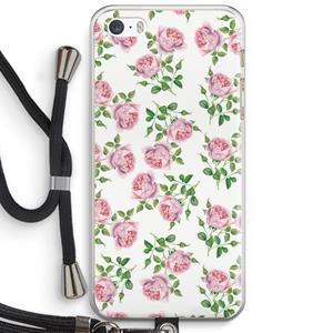 CaseCompany Kleine roosjes: iPhone 5 / 5S / SE Transparant Hoesje met koord