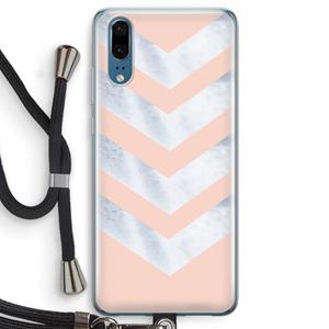 CaseCompany Marmeren pijlen: Huawei P20 Transparant Hoesje met koord
