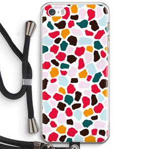 CaseCompany Colored Giraffe: iPhone 5 / 5S / SE Transparant Hoesje met koord