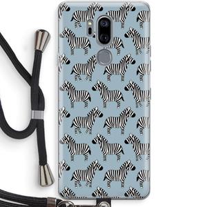 CaseCompany Zebra: LG G7 Thinq Transparant Hoesje met koord