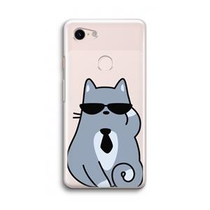 CaseCompany Cool cat: Google Pixel 3 Transparant Hoesje