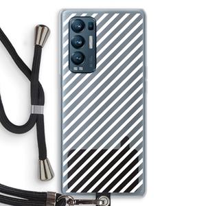 CaseCompany Strepen zwart-wit: Oppo Find X3 Neo Transparant Hoesje met koord