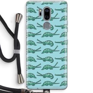 CaseCompany Kroko: LG G7 Thinq Transparant Hoesje met koord