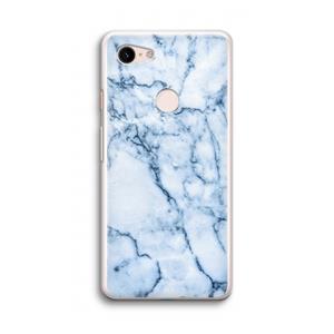 CaseCompany Blauw marmer: Google Pixel 3 Transparant Hoesje