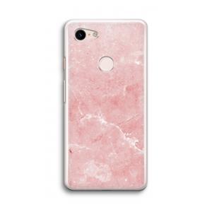 CaseCompany Roze marmer: Google Pixel 3 Transparant Hoesje