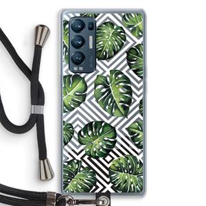 CaseCompany Geometrische jungle: Oppo Find X3 Neo Transparant Hoesje met koord