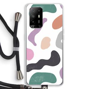 CaseCompany Memphis Shapes: Oppo A94 5G Transparant Hoesje met koord