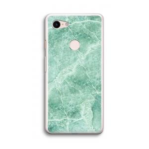 CaseCompany Groen marmer: Google Pixel 3 Transparant Hoesje