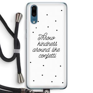 CaseCompany Confetti: Huawei P20 Transparant Hoesje met koord