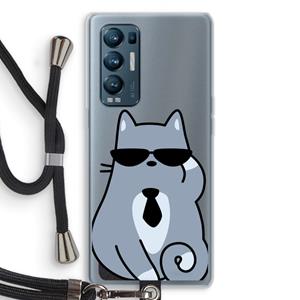 CaseCompany Cool cat: Oppo Find X3 Neo Transparant Hoesje met koord
