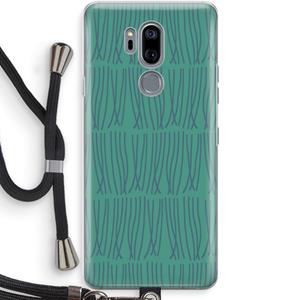 CaseCompany Swirls: LG G7 Thinq Transparant Hoesje met koord