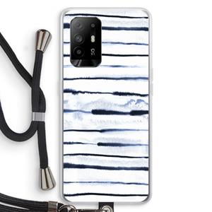 CaseCompany Ink Stripes: Oppo A94 5G Transparant Hoesje met koord