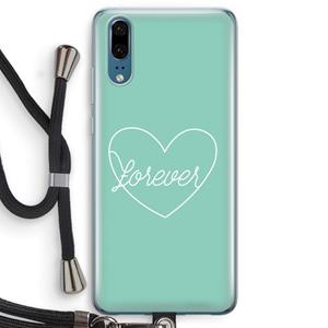 CaseCompany Forever heart pastel: Huawei P20 Transparant Hoesje met koord