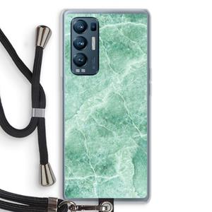 CaseCompany Groen marmer: Oppo Find X3 Neo Transparant Hoesje met koord
