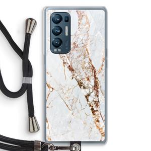 CaseCompany Goud marmer: Oppo Find X3 Neo Transparant Hoesje met koord