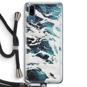 CaseCompany Golven: Huawei P20 Transparant Hoesje met koord
