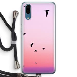 CaseCompany Fly away: Huawei P20 Transparant Hoesje met koord